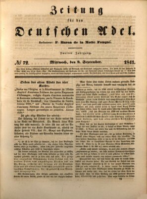 Zeitung für den deutschen Adel Mittwoch 8. September 1841