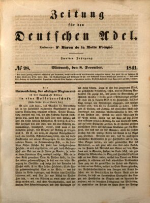 Zeitung für den deutschen Adel Mittwoch 8. Dezember 1841