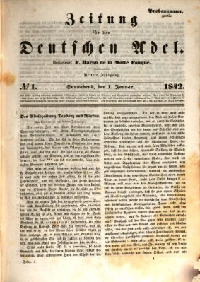 Zeitung für den deutschen Adel Saturday 1. January 1842