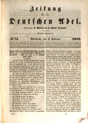 Zeitung für den deutschen Adel Mittwoch 9. Februar 1842