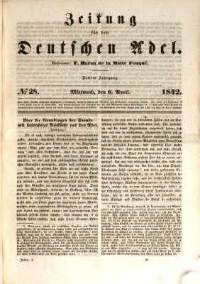 Zeitung für den deutschen Adel Mittwoch 6. April 1842