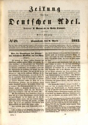 Zeitung für den deutschen Adel Samstag 9. April 1842