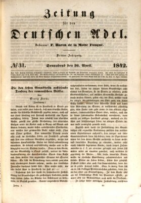 Zeitung für den deutschen Adel Samstag 16. April 1842