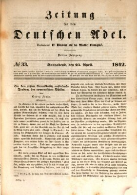 Zeitung für den deutschen Adel Samstag 23. April 1842