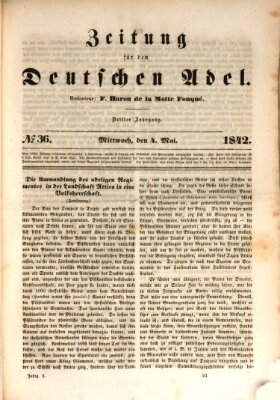 Zeitung für den deutschen Adel Mittwoch 4. Mai 1842