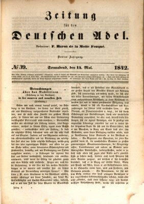 Zeitung für den deutschen Adel Samstag 14. Mai 1842