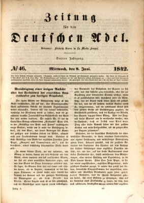 Zeitung für den deutschen Adel Mittwoch 8. Juni 1842