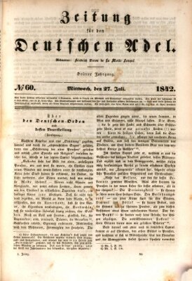 Zeitung für den deutschen Adel Mittwoch 27. Juli 1842