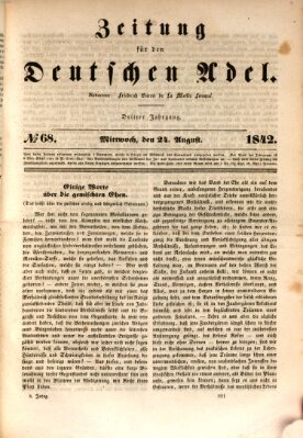 Zeitung für den deutschen Adel Mittwoch 24. August 1842