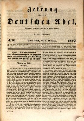 Zeitung für den deutschen Adel Samstag 8. Oktober 1842