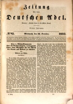 Zeitung für den deutschen Adel Mittwoch 12. Oktober 1842