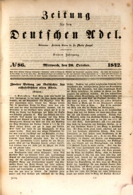 Zeitung für den deutschen Adel Mittwoch 26. Oktober 1842