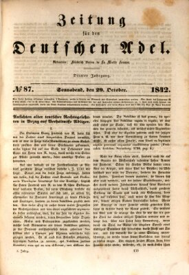 Zeitung für den deutschen Adel Samstag 29. Oktober 1842