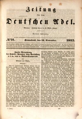 Zeitung für den deutschen Adel Samstag 12. November 1842