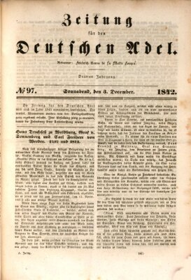 Zeitung für den deutschen Adel Samstag 3. Dezember 1842