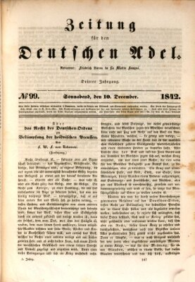 Zeitung für den deutschen Adel Samstag 10. Dezember 1842