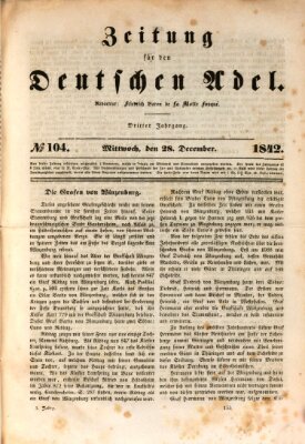 Zeitung für den deutschen Adel Mittwoch 28. Dezember 1842