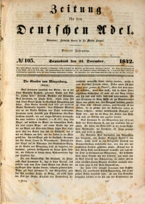 Zeitung für den deutschen Adel Samstag 31. Dezember 1842