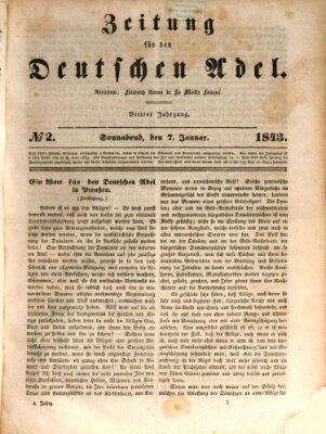 Zeitung für den deutschen Adel Samstag 7. Januar 1843