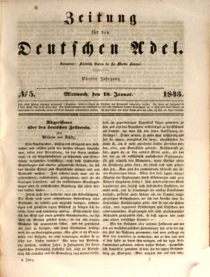 Zeitung für den deutschen Adel Mittwoch 18. Januar 1843