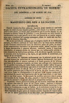 Gaceta de Madrid Sonntag 12. März 1820