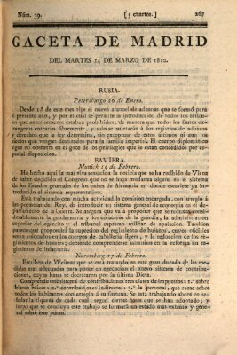 Gaceta de Madrid Dienstag 14. März 1820