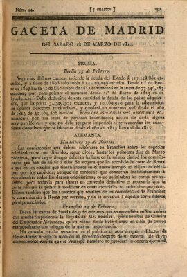 Gaceta de Madrid Samstag 18. März 1820