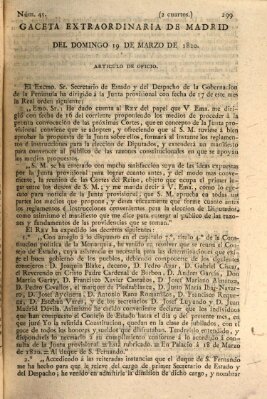 Gaceta de Madrid Sonntag 19. März 1820