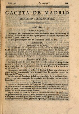 Gaceta de Madrid Samstag 6. Mai 1820