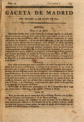 Gaceta de Madrid Samstag 13. Mai 1820