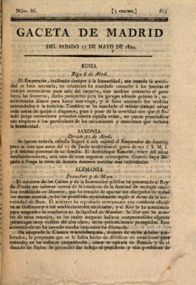 Gaceta de Madrid Samstag 27. Mai 1820