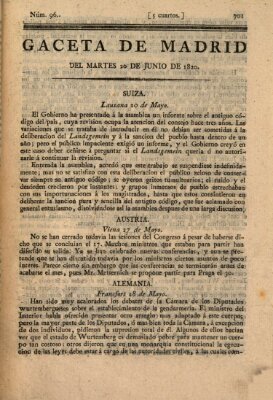 Gaceta de Madrid Dienstag 20. Juni 1820