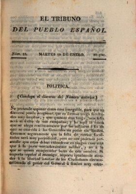 El Tribuno del pueblo español Dienstag 19. Januar 1813