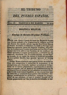 El Tribuno del pueblo español Dienstag 9. März 1813