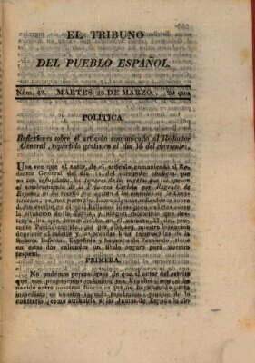 El Tribuno del pueblo español Dienstag 23. März 1813