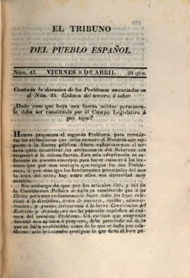 El Tribuno del pueblo español Freitag 9. April 1813