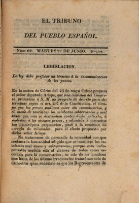 El Tribuno del pueblo español Dienstag 22. Juni 1813