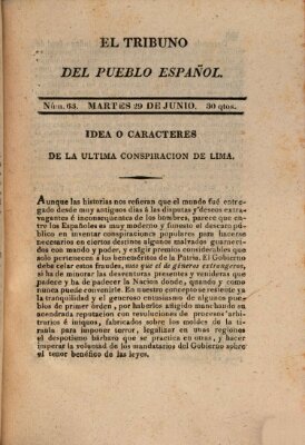 El Tribuno del pueblo español Dienstag 29. Juni 1813