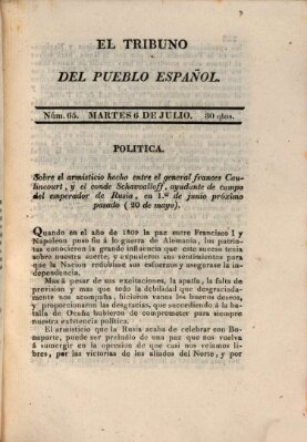 El Tribuno del pueblo español Dienstag 6. Juli 1813