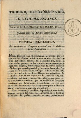 El Tribuno del pueblo español Mittwoch 21. Juli 1813