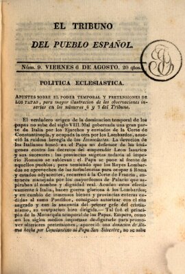 El Tribuno del pueblo español Freitag 6. August 1813