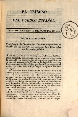 El Tribuno del pueblo español Dienstag 10. August 1813