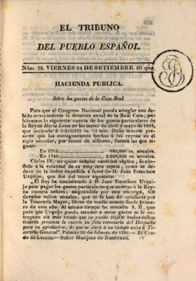 El Tribuno del pueblo español Freitag 24. September 1813