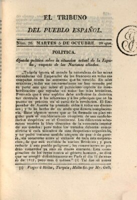 El Tribuno del pueblo español Dienstag 5. Oktober 1813