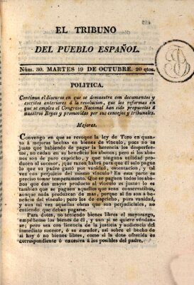 El Tribuno del pueblo español Dienstag 19. Oktober 1813