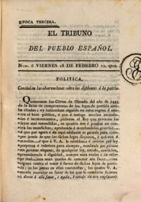 El Tribuno del pueblo español Freitag 18. Februar 1814