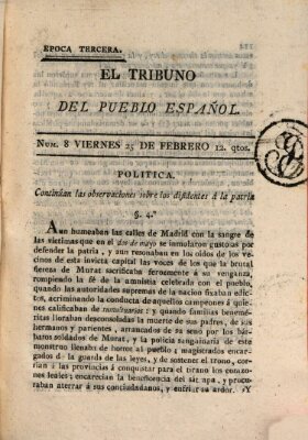 El Tribuno del pueblo español Freitag 25. Februar 1814