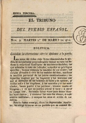 El Tribuno del pueblo español Dienstag 1. März 1814