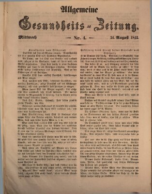 Allgemeine Gesundheits-Zeitung (Erlanger Zeitung zum allgemeinen Nutzen) Mittwoch 24. August 1842