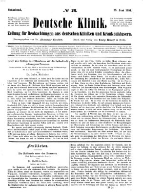 Deutsche Klinik Samstag 28. Juni 1851